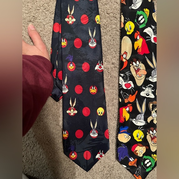 Vintage 1990s Looney Tunes Mania duo Ties! one is 100% silk&other 100% polyester - Picture 7 of 9